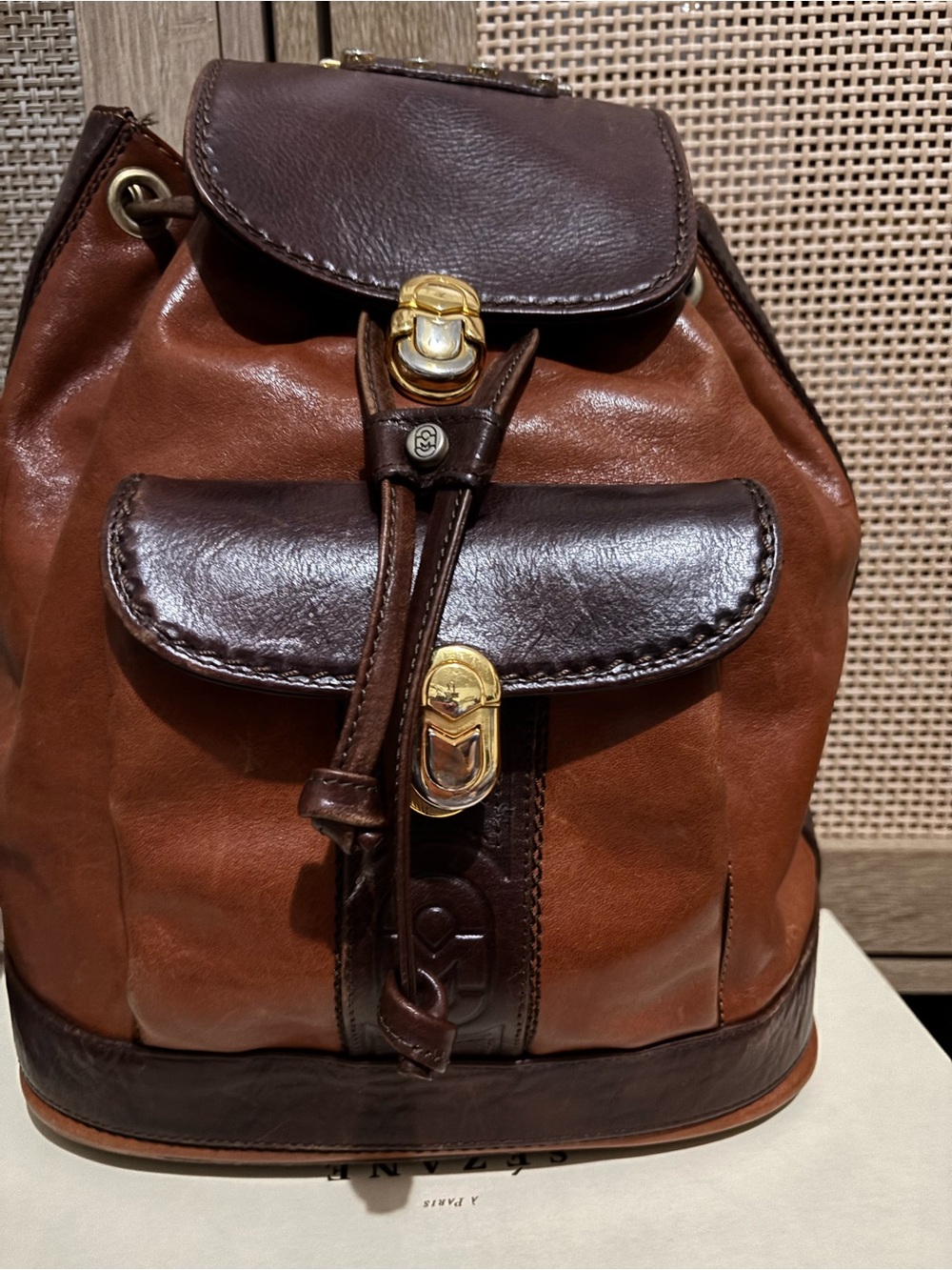 Marino Orlandi Brown Leather Backpack